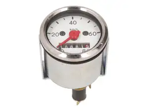 Tacho 80 km/h Ø 48 mm beleuchtet (weisses Ziffernblatt) Tacho 80 km/h Ø 48 mm beleuchtet (weisses Ziffernblatt)